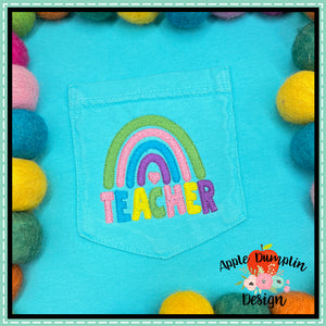 Teacher Rainbow Mini Embroidery Design