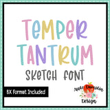Temper Tantrum Sketch Embroidery Font 1872AD