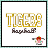 Tigers Baseball Applique Design 1816AD