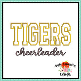 Tigers Cheerleader Applique Design 1818AD