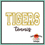 Tigers Tennis Applique Design 1821AD