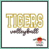 Tigers Volleyball Applique Design 1823AD