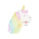 Unicorn Head Scribble Embroidery Design