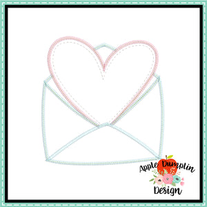 Valentine Mail Zigzag Applique Design