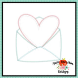 Valentine Mail Zigzag Applique Design