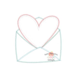 Valentine Mail Zigzag Applique Design