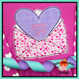 Valentine Mail Bean Stitch Applique Design