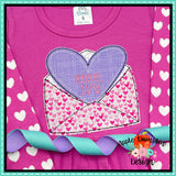 Valentine Mail Bean Stitch Applique Design