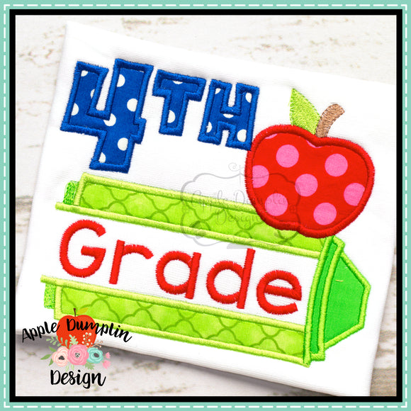 4th Grade Crayon Applique Design
