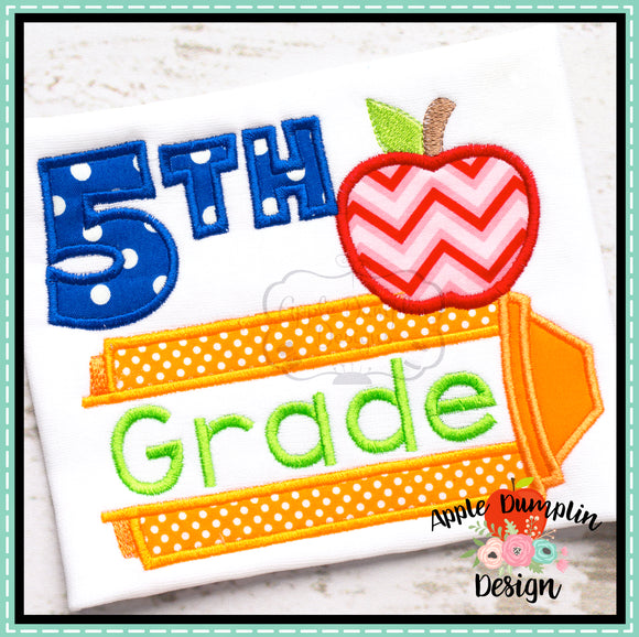 5th Grade Crayon Applique Design