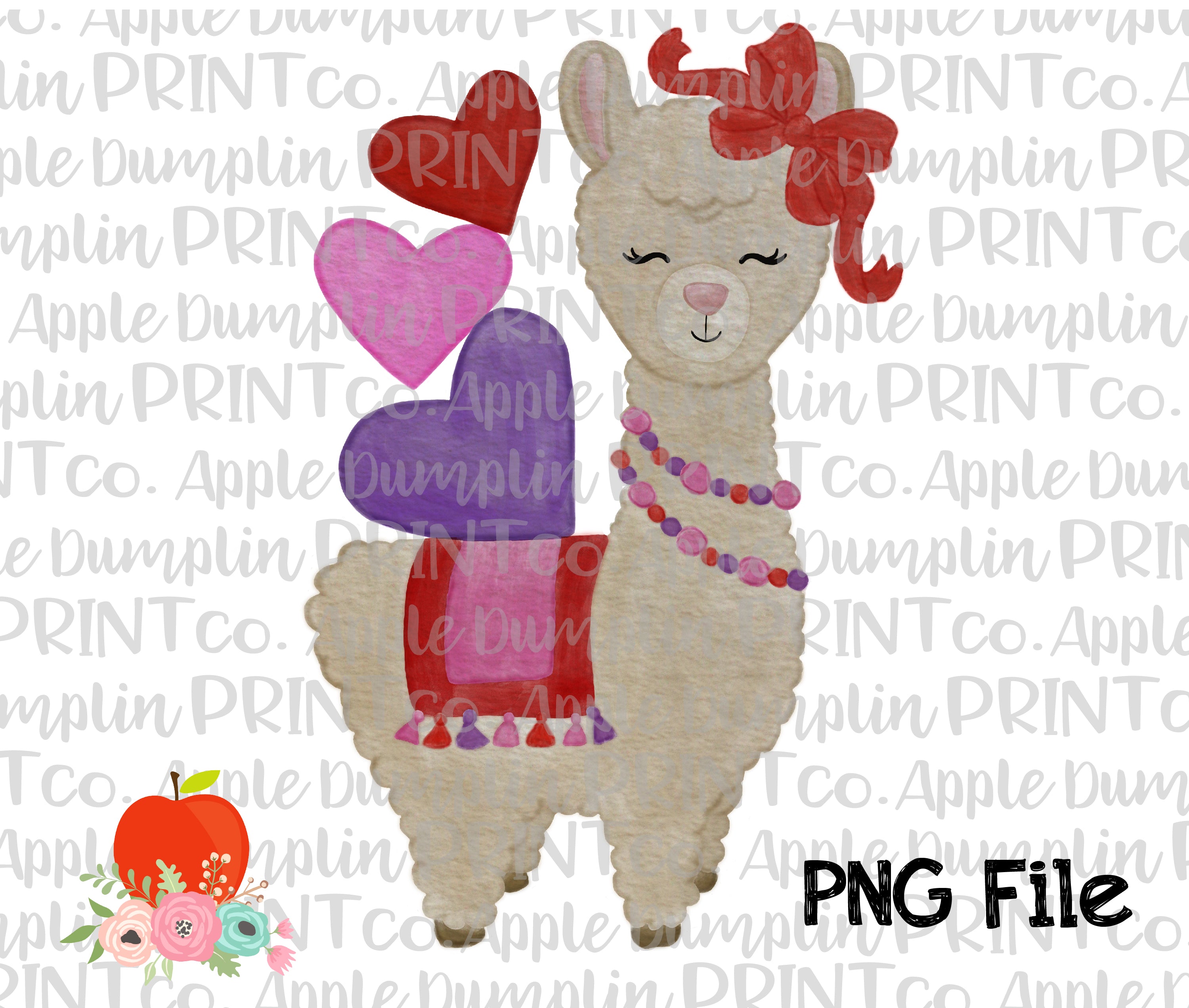 Watercolor Llama Original Art, Bad Hair Day PNG, Instant Download,  Sublimation Graphics 