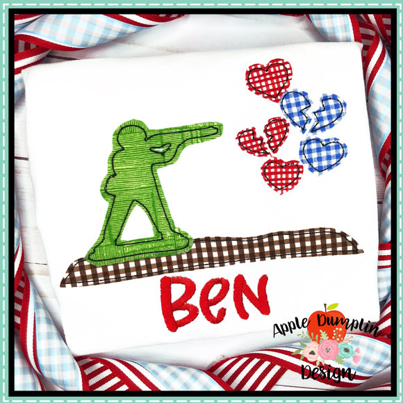 Valentine Soldier Bean Stitch Applique Design