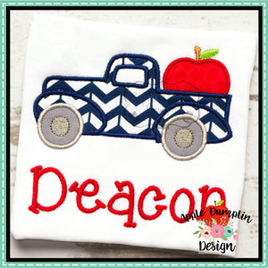 Vintage Truck with Apple Applique Design