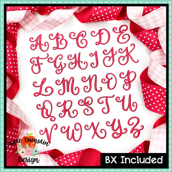 Beautiful Hearts Satin Monogram Embroidery Alphabet
