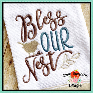 Bless Our Nest Embroidery Design