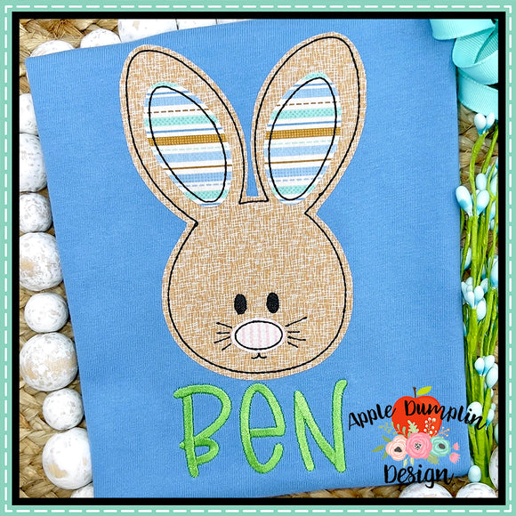Bunny Face Boy Bean Stitch Applique Design