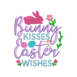 Bunny Kisses Easter Wishes Embroidery Design