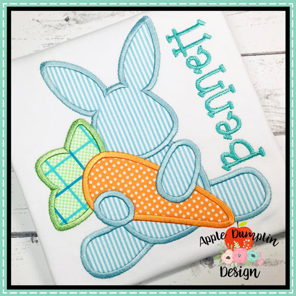Bunny with Carrot Boy Applique Design
