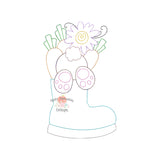 Bunny in Boot Bean Stitch Applique Design