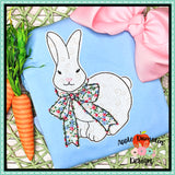 Bunny with Bow Bean Stitch Applique Design