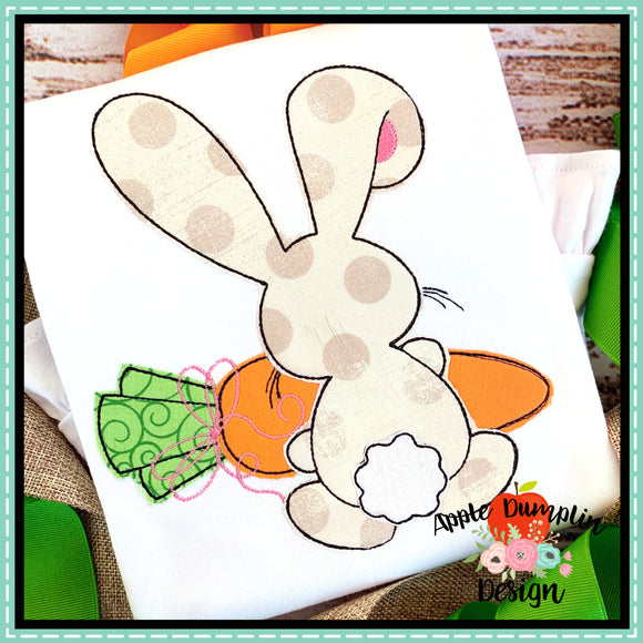 Bunny Backside Girl Bean Stitch Applique Design