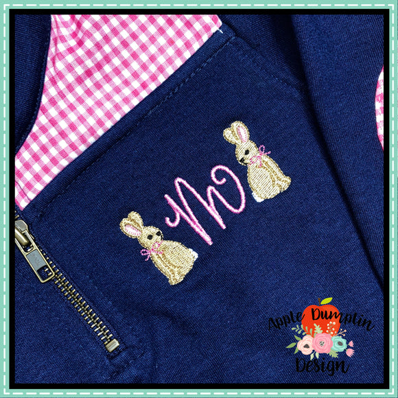 Bunny with Bow Mini Embroidery Design