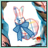 Bunny with Bow Zigzag Applique Design