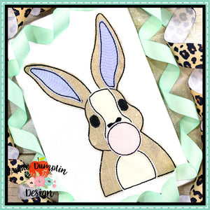 Bunny with Bubblegum Bean Stitch Applique Design
