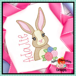 Bunny Girl Sketch Embroidery Design