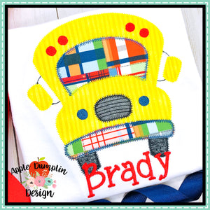 School Bus Zigzag Applique Design