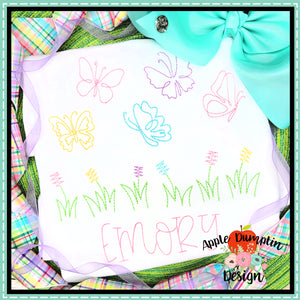 Butterflies Outline Embroidery Design