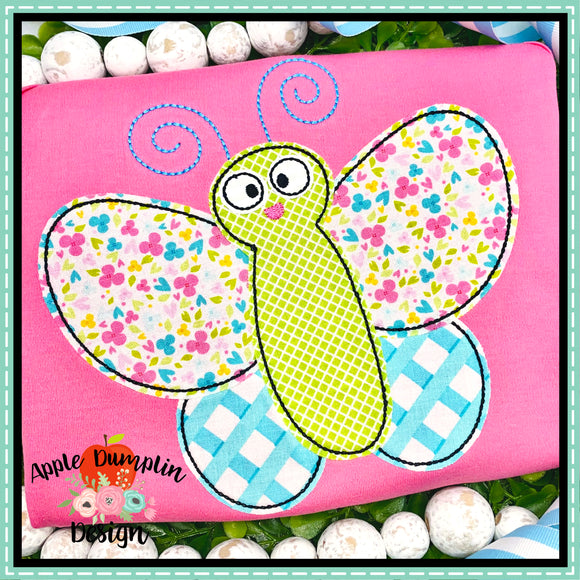 Butterfly Bean Stitch Applique Design