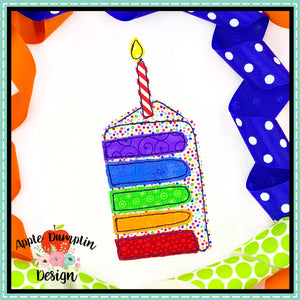 Slice of Cake Bean Stitch Applique Design