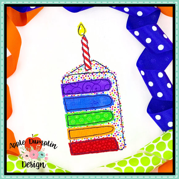 Slice of Cake Bean Stitch Applique Design