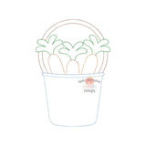 Carrot Easter Basket Bean Stitch Applique Design