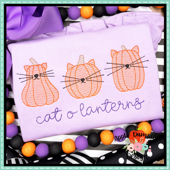 Cat O Lanterns Sketch Embroidery Design
