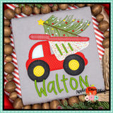 Christmas Dump Truck Zigzag Applique Design