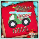 Christmas Dump Truck Zigzag Applique Design