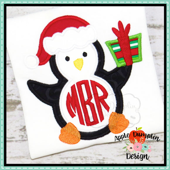 Christmas Penguin Applique Design