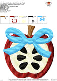 Apple with Bow Mini Embroidery Design