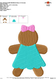 Single Gingerbread Girl Mini Embroidery Design