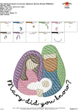 Mary Did You Know Nativity Sketch Ornament Embroidery Design
