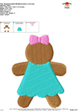 Single Gingerbread Girl Mini Embroidery Design