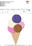 Ice Cream Cone Mini Embroidery Design