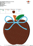 Apple with Bow Mini Embroidery Design