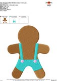 Single Gingerbread Man Mini Embroidery Design