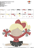 Cheerleader Sketch Ornament Embroidery Design
