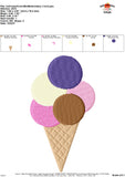 Ice Cream Cone Mini Embroidery Design
