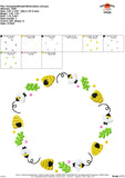 Bee Wreath Embroidery Design