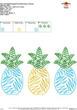 Scribble Pineapple Trio Embroidery Design